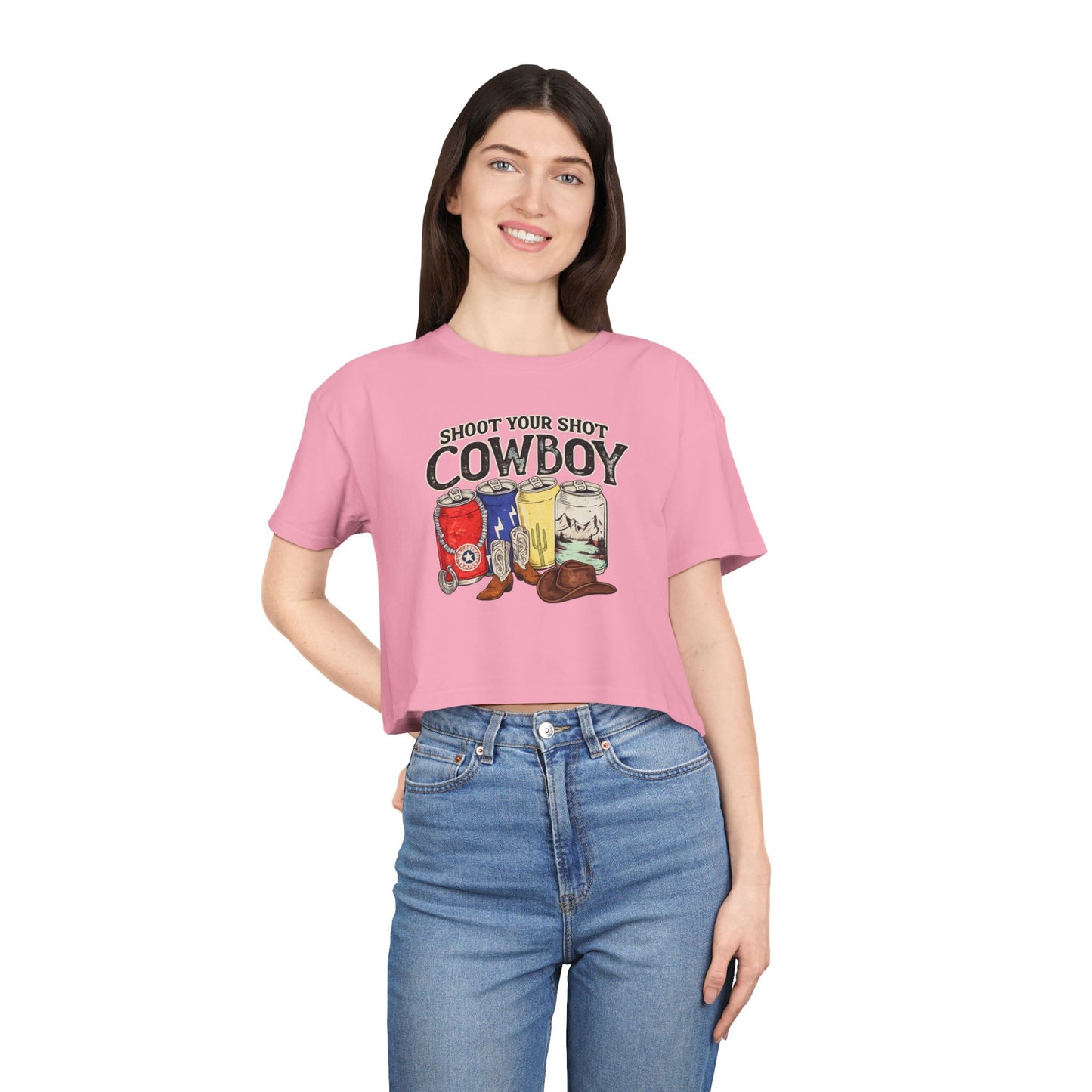 Shoot your shot crop top