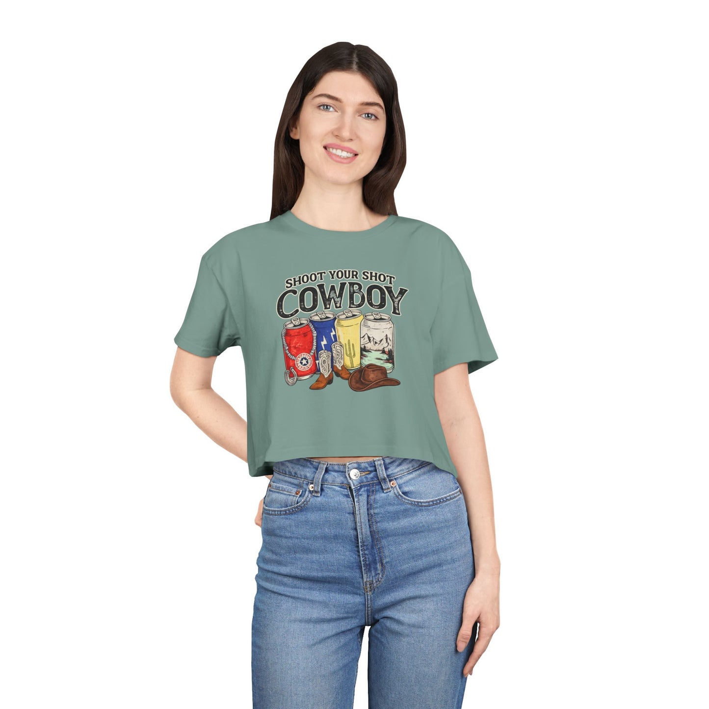 Shoot your shot crop top