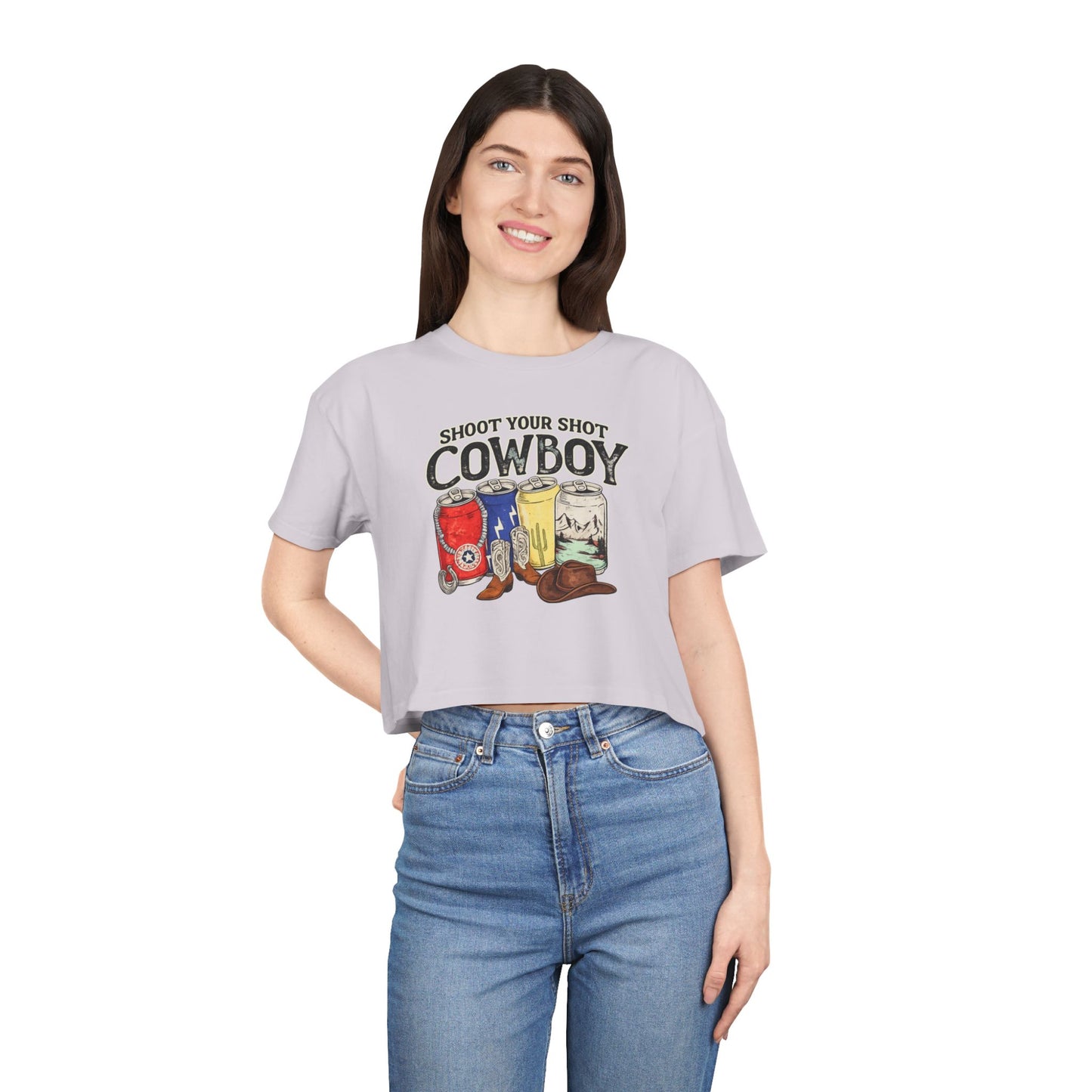 Shoot your shot crop top