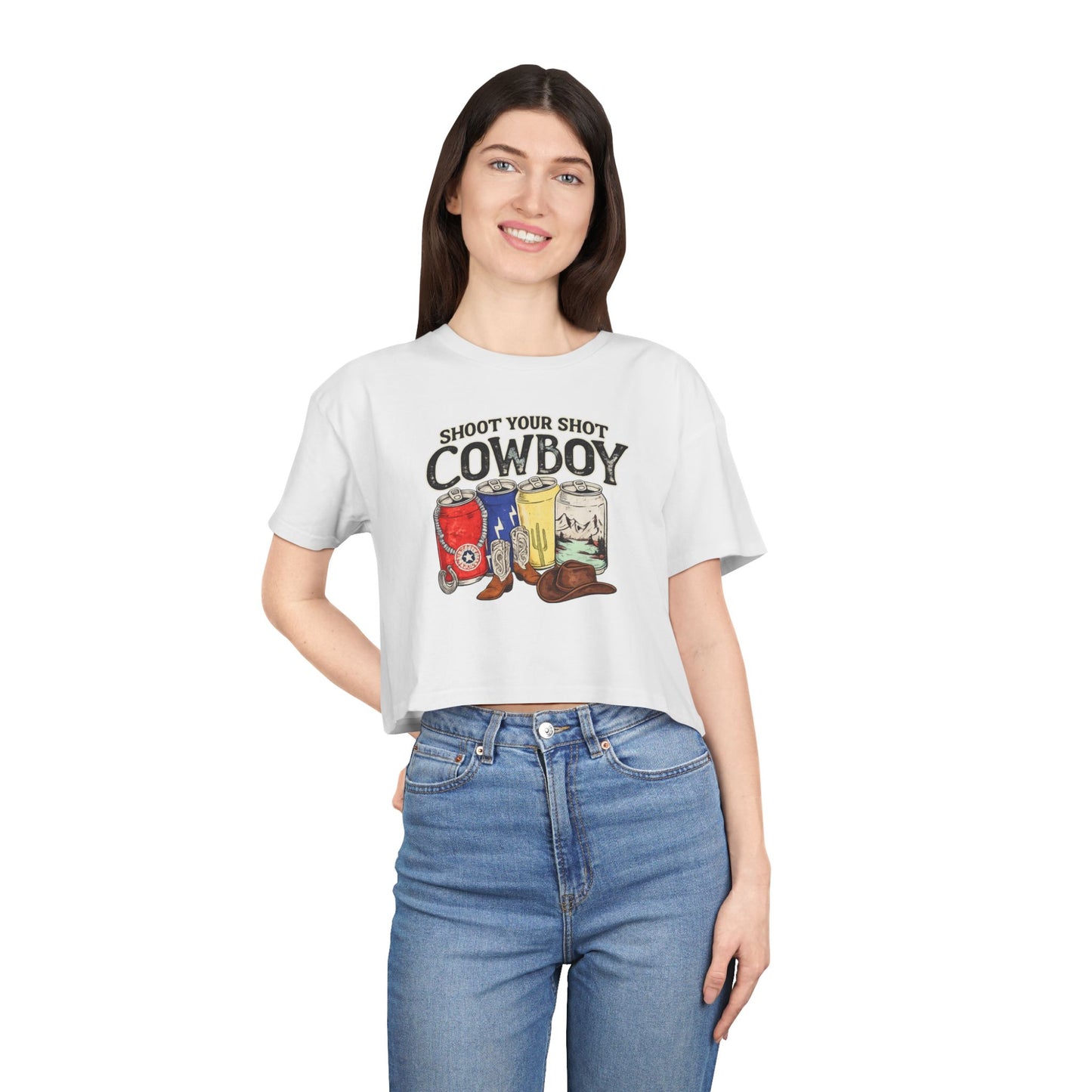 Shoot your shot crop top