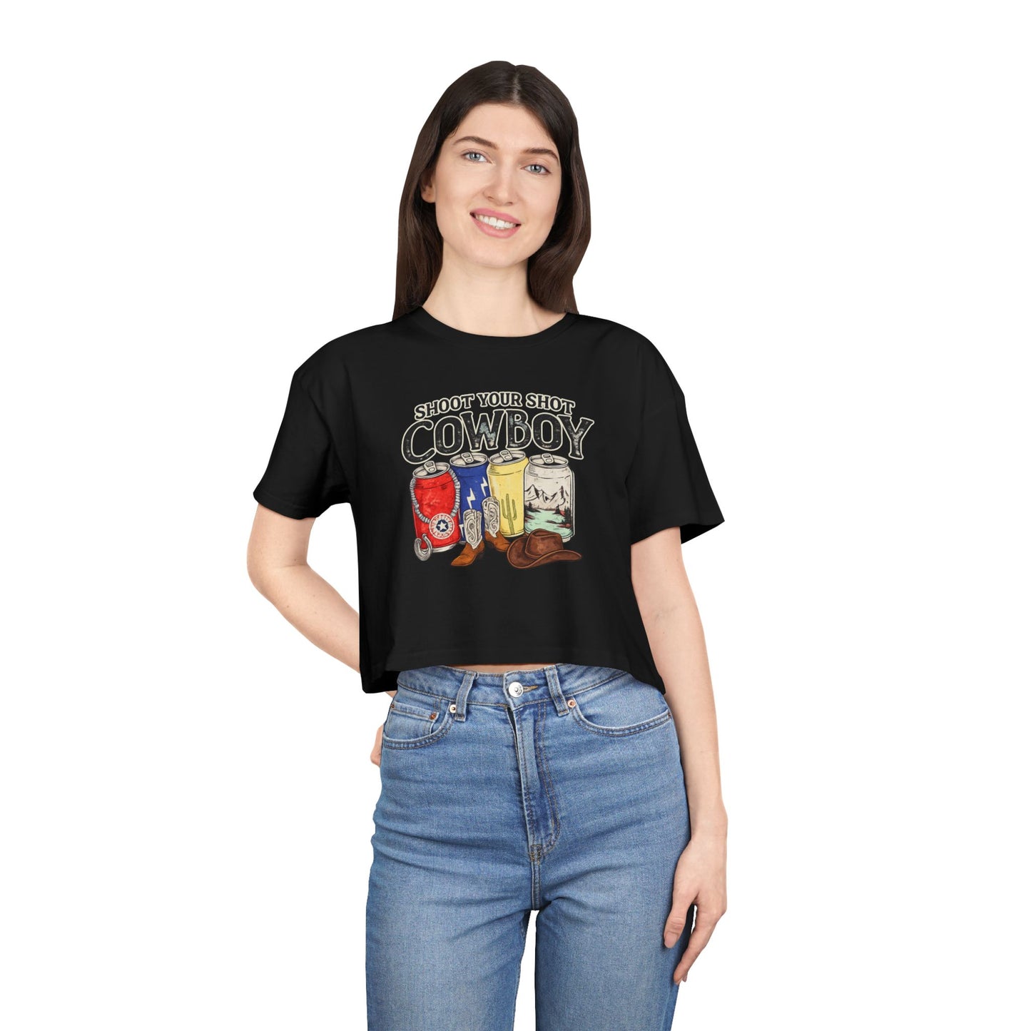 Shoot your shot crop top